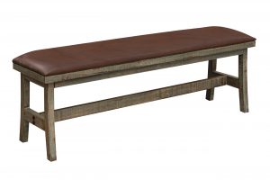 Antique Multicolor Faux Leather Upholstered Seat Bench