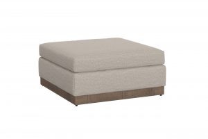 Georgia Wooden Frame & Base, Upholstered Square Ottoman