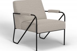 Lotus Wooden Frame & Metal Base, Armchair