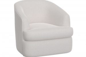 Tumbi Wooden Frame & Metal Base, 360 Degree Swivel Accent Chair