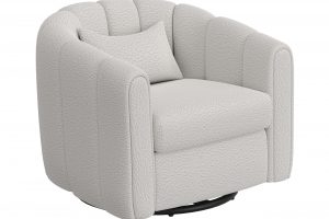 Viera Wooden Frame & Metal Base, 360 Degree Swivel Glider Accent Chair