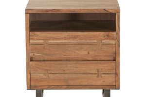 Aspen 24" Two Drawer Nightstand in Smoked Acacia