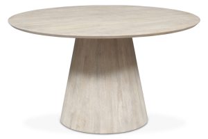 Casablanca 54" Round Dining Table in Natural White
