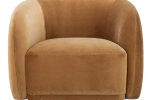 Faye Accent Chair Tan Faux Mohair