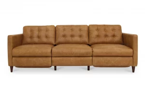 Bridgers Power Recliner Sofa Tan Leather